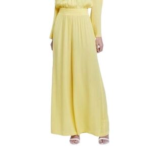 NEW L'agence Women's Yellow Nikita Light Weight Wide Leg Pants MEDIUM